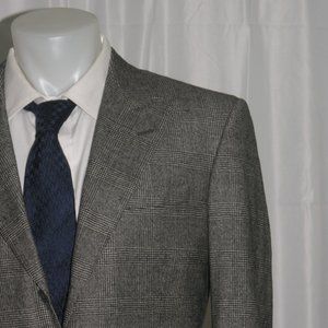 Domenico Spano Bespoke Gray Plaid Three Button Sport Coat 40R